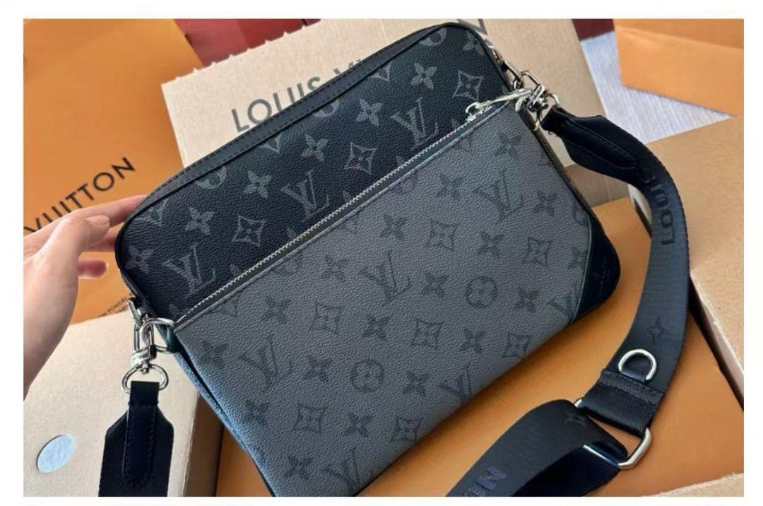 Designer Embossed Trio Messenger Bag