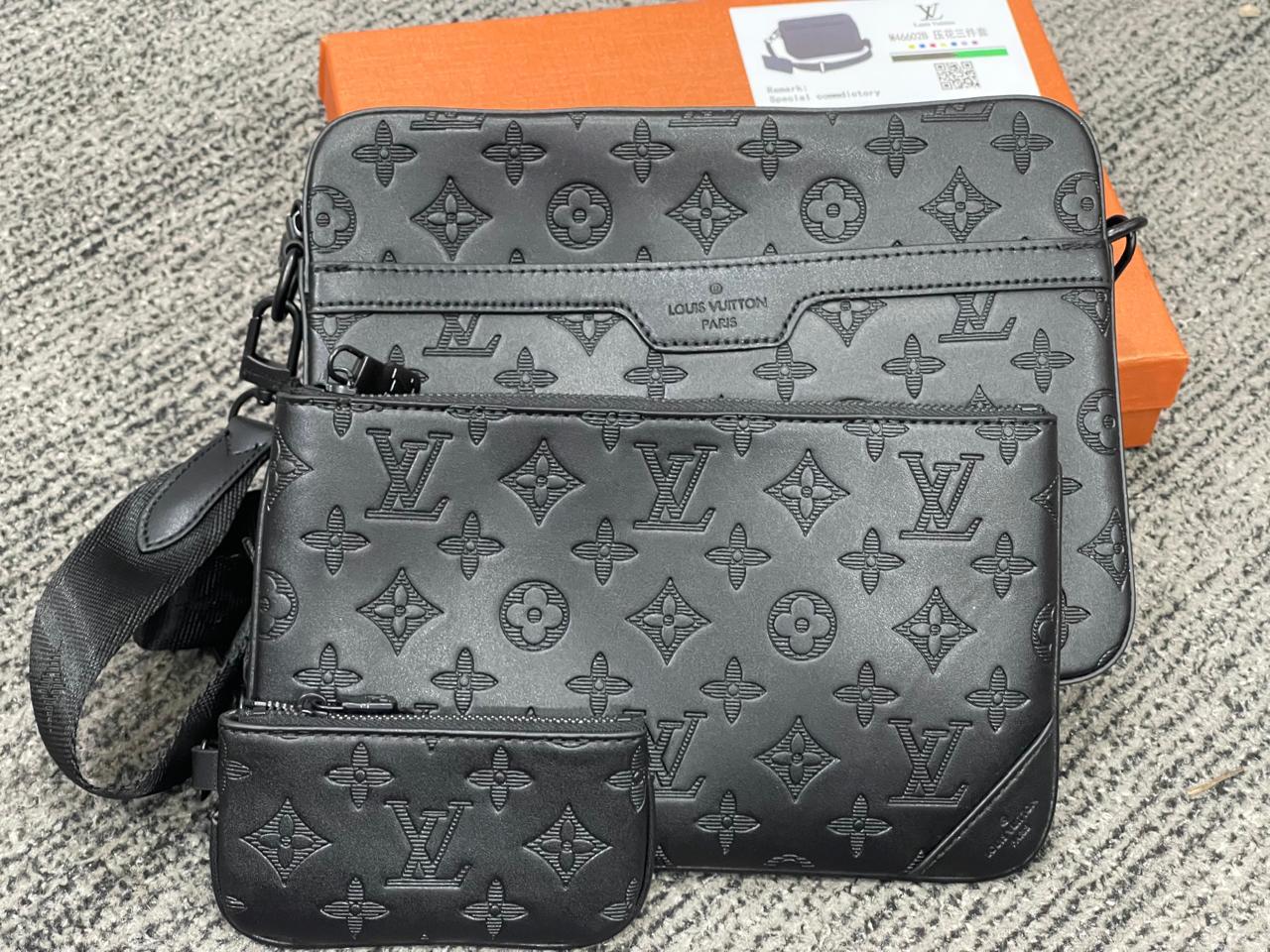 Designer Embossed Trio Messenger Bag (NFC Inspired)