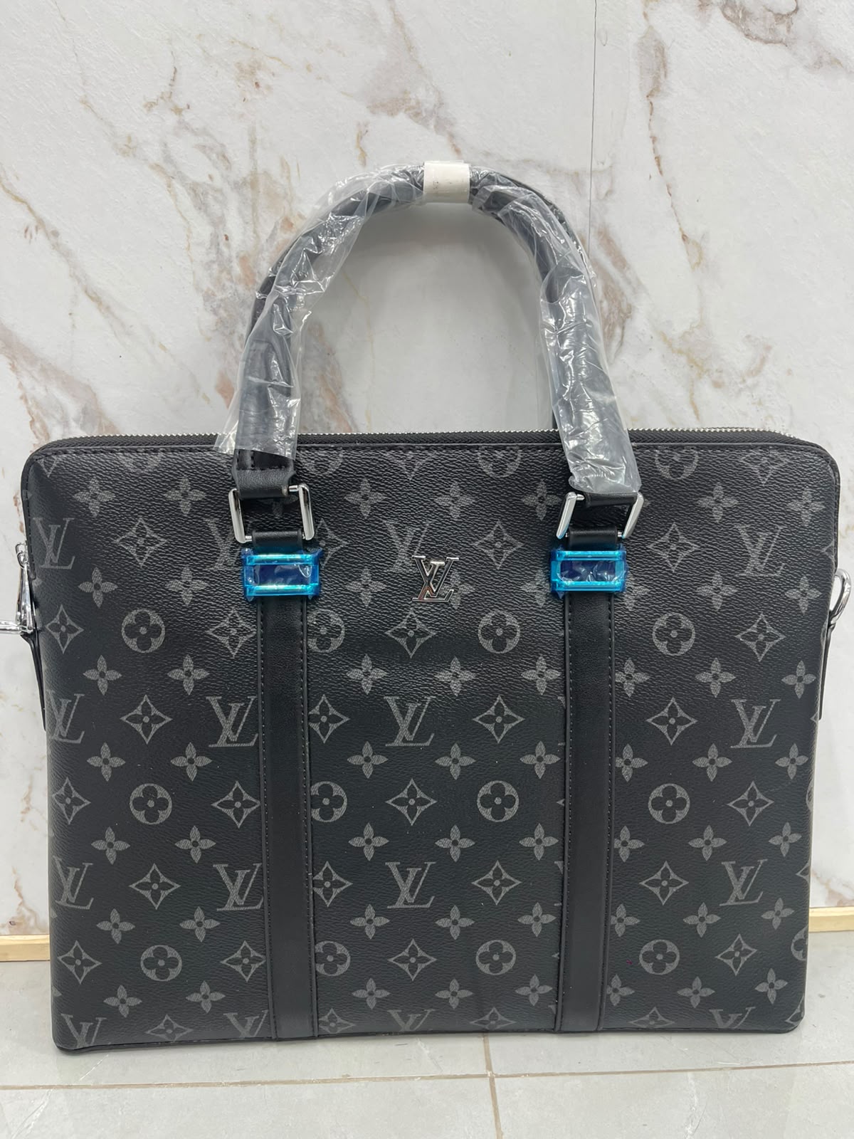 Premium Black Monogram Laptop & Handbag