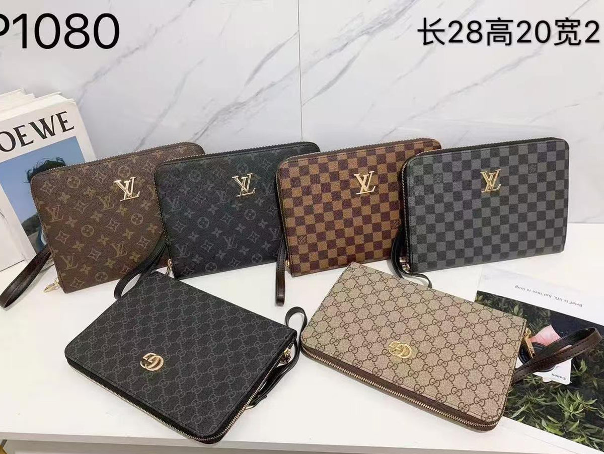 Luxury Pattern Zipper Hand Pouch with Wrist Strap