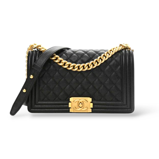 CHANEL Boy Quilted Leather Shoulder Bag