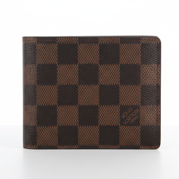 Designer Bifold Brown Check Wallet