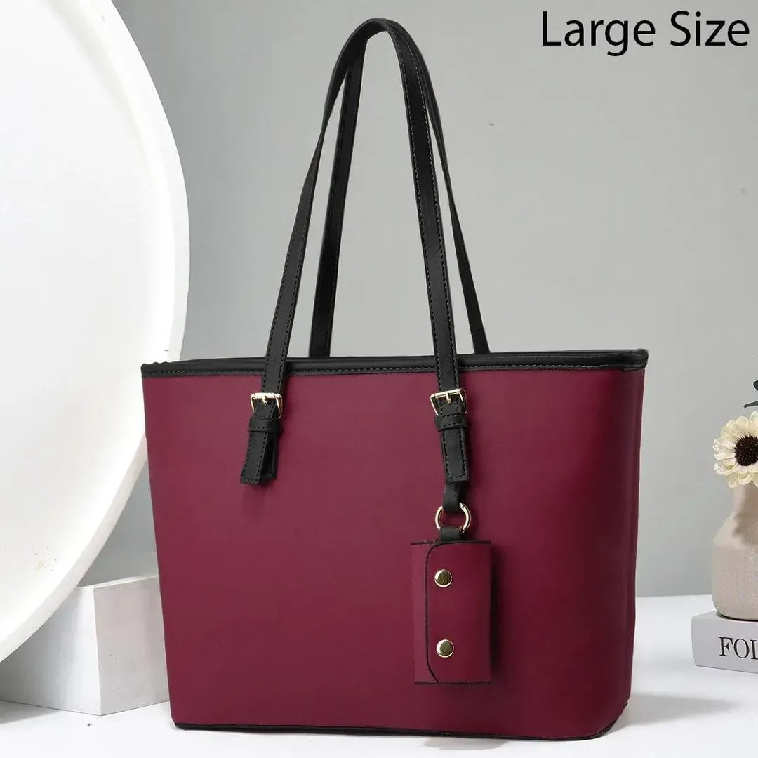 Women's PU Leather Plain Shoulder Bag  1 Pcs Large size