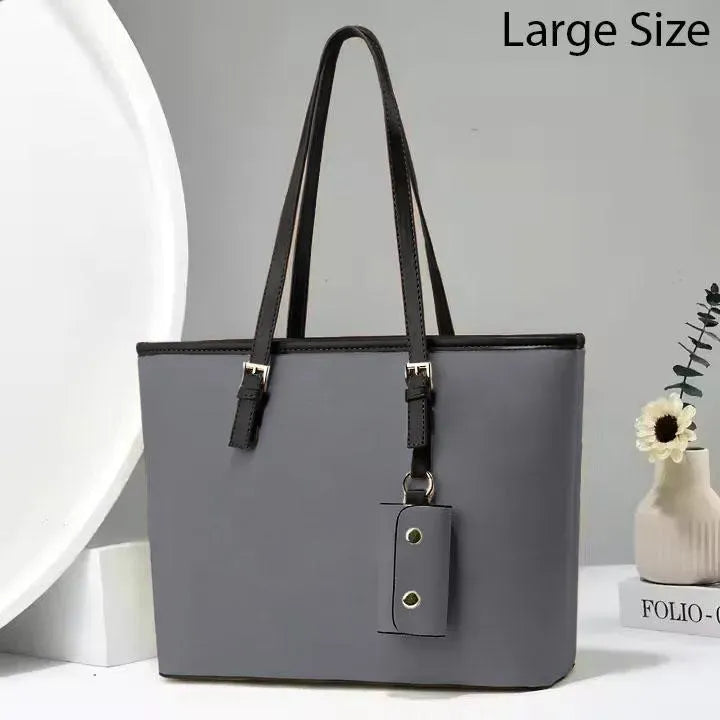 Women's PU Leather Plain Shoulder Bag  1 Pcs Large size