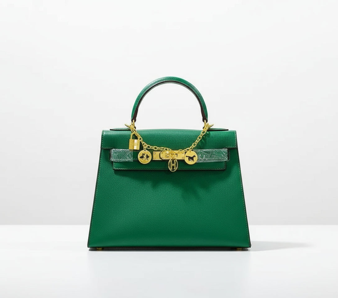 Hermes Kelly 25 Handbag Green