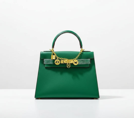 Hermes Kelly 25 Handbag Green