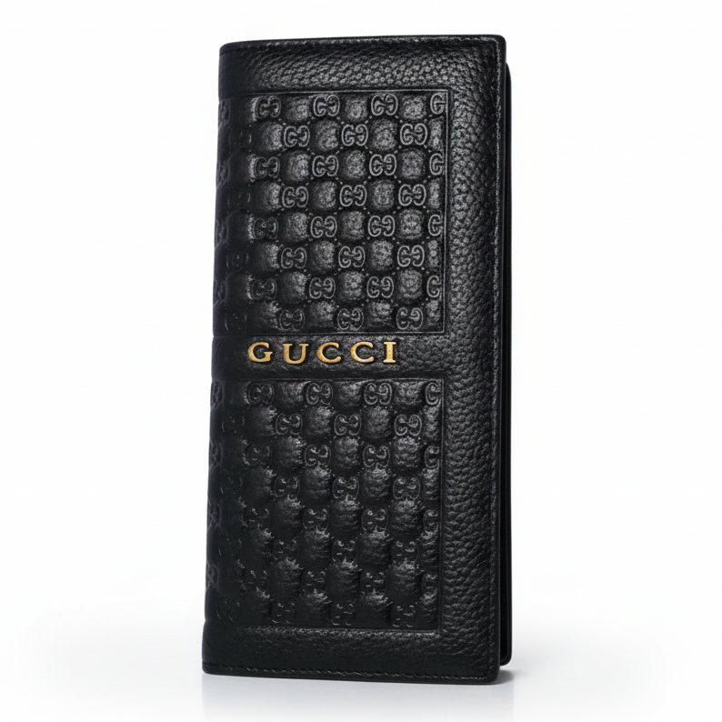 Premium Long Wallet Embossed Black For Men