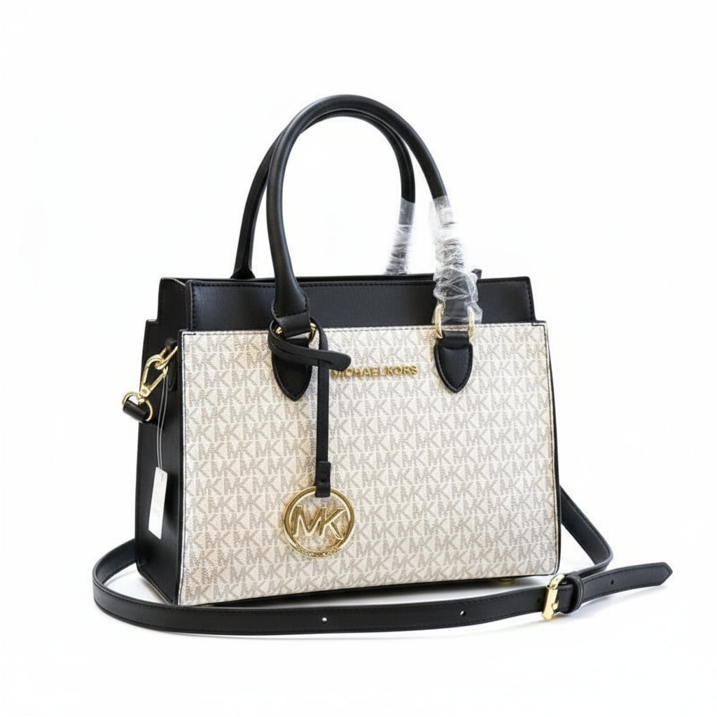 Michael Kors Mercer Hand Bag in Plain White Black