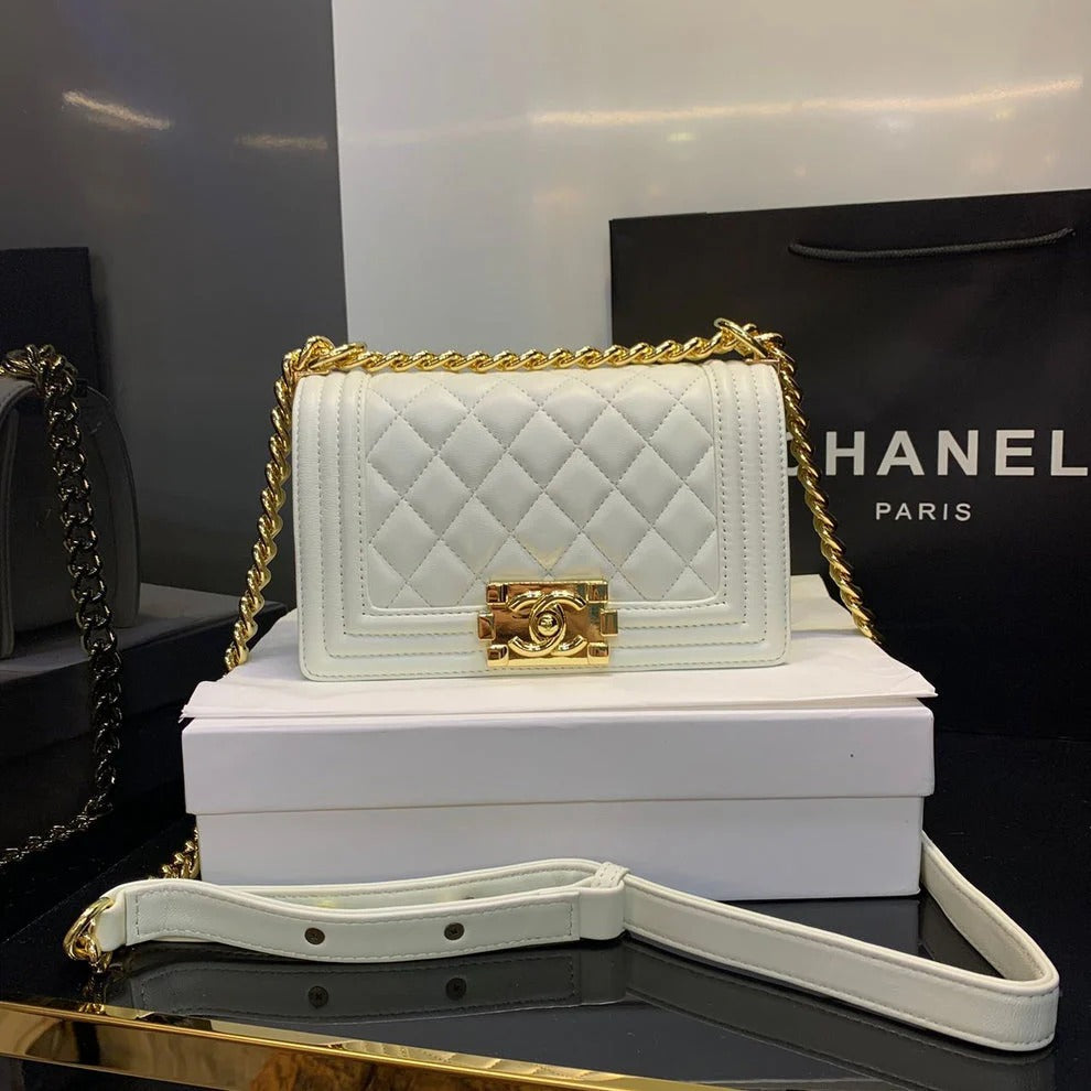 CHANEL Boy Quilted Leather Shoulder Bag