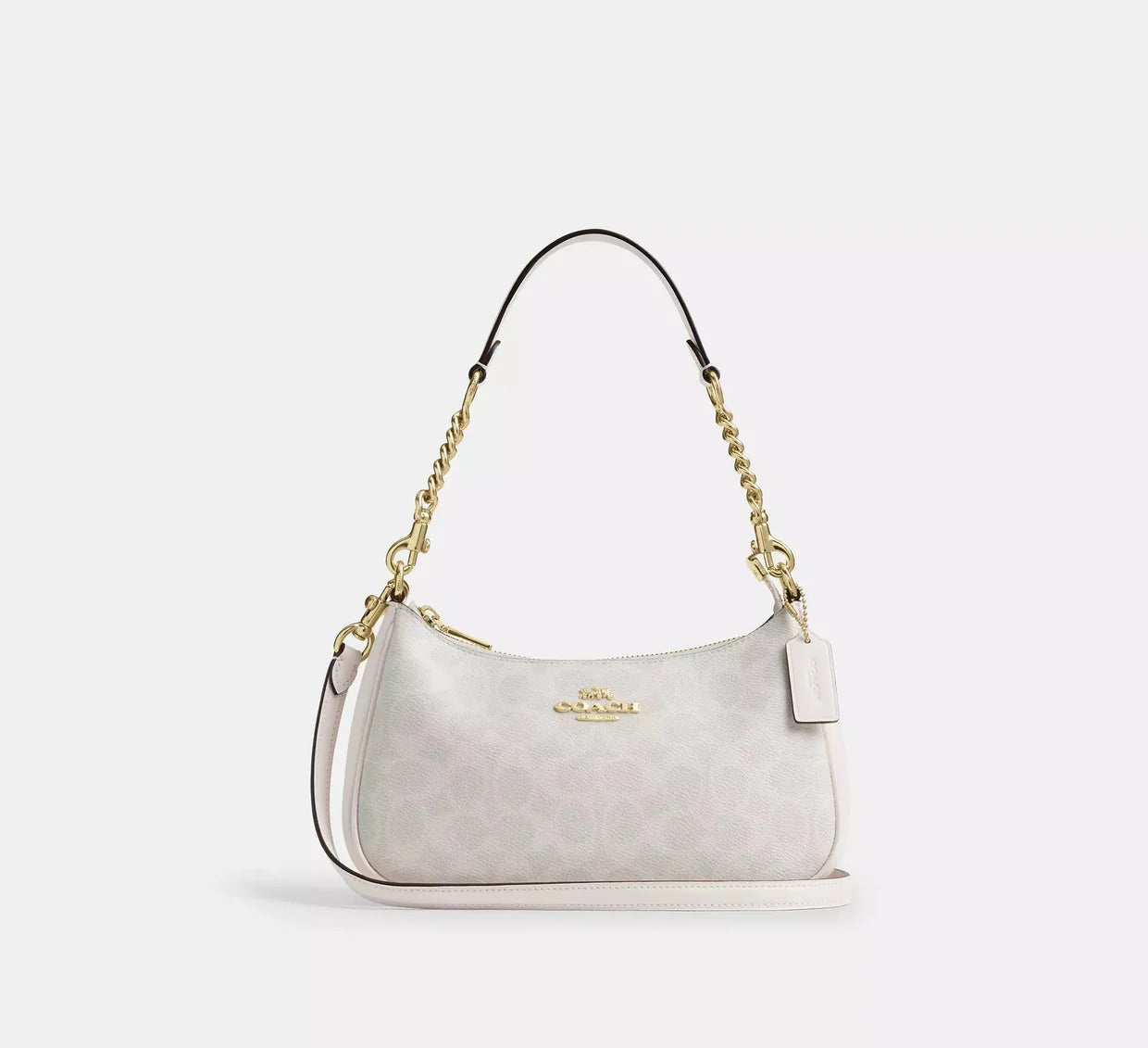 Coach Teri Shoulder Bag White Canvas