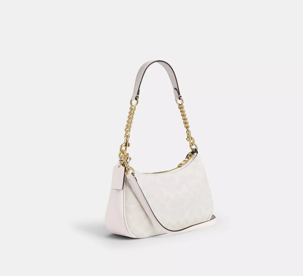 Coach Teri Shoulder Bag White Canvas