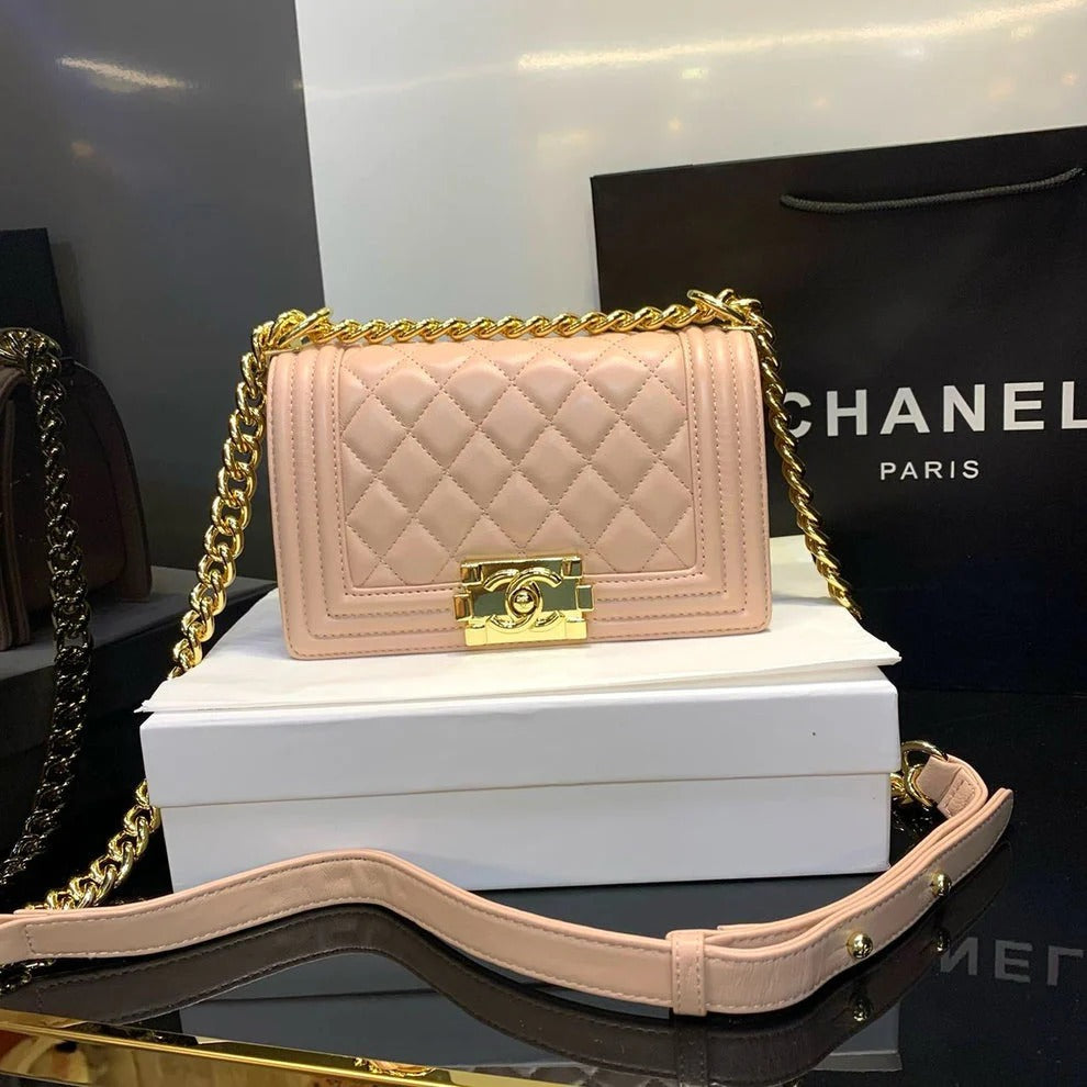 CHANEL Boy Quilted Leather Shoulder Bag