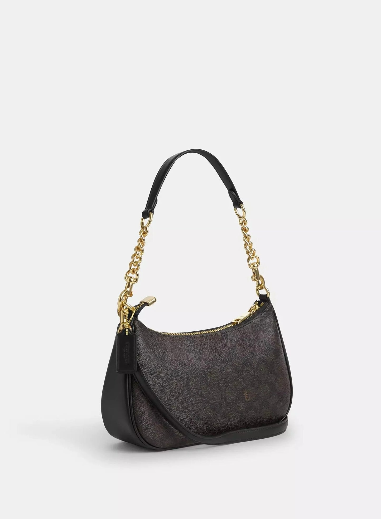 Coach Teri Shoulder Bag Brown Canvas