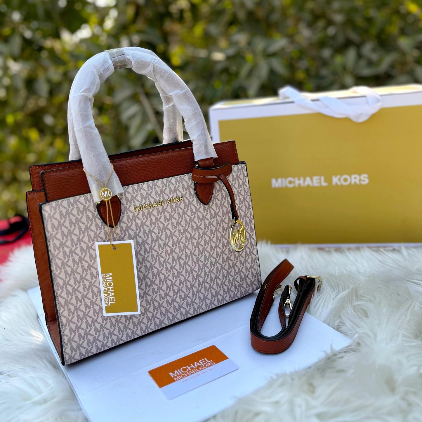 Michael Kors Mercer Hand Bag in Bronze