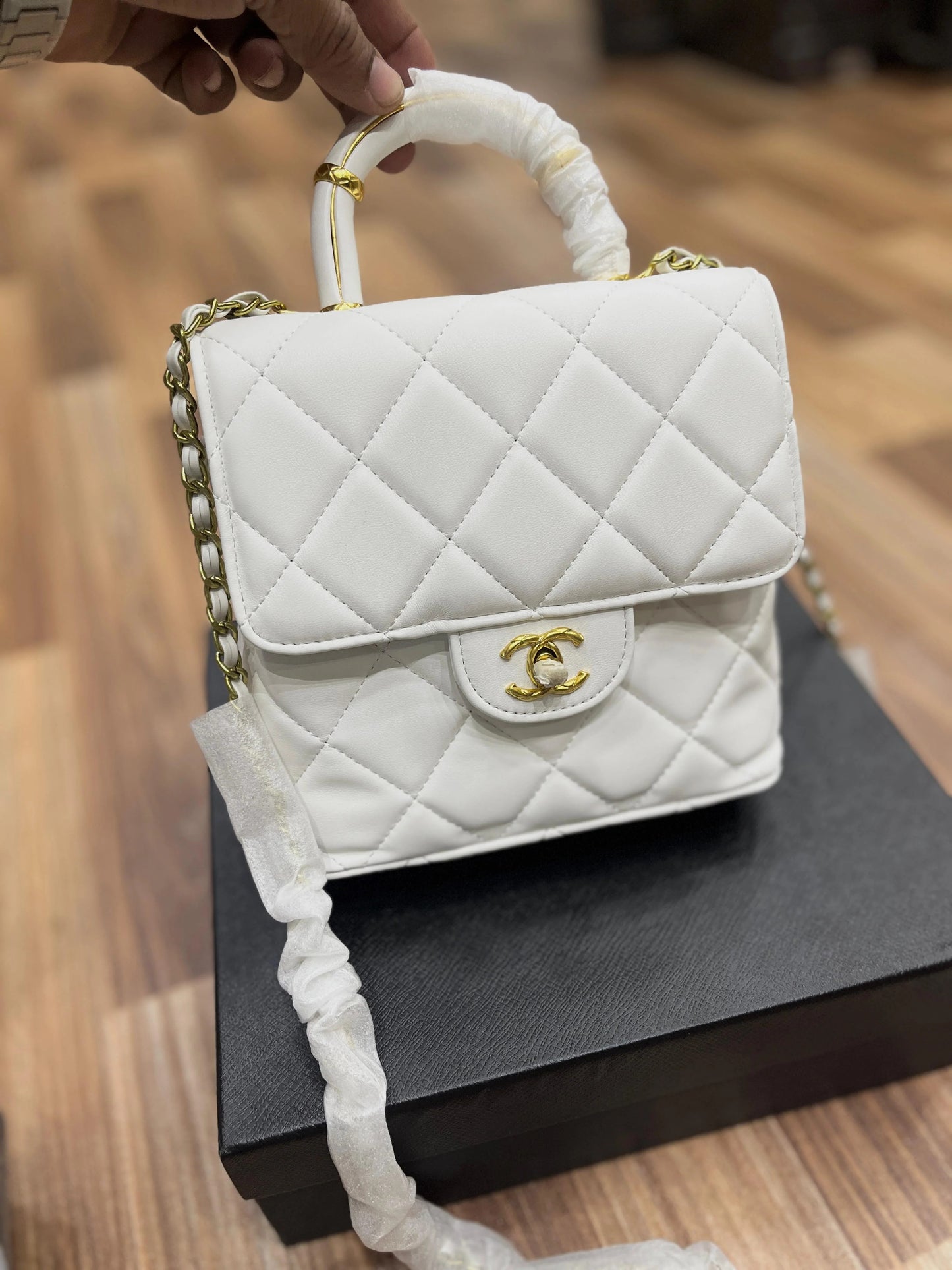 CHANEL Mini Square Top Handle Flap