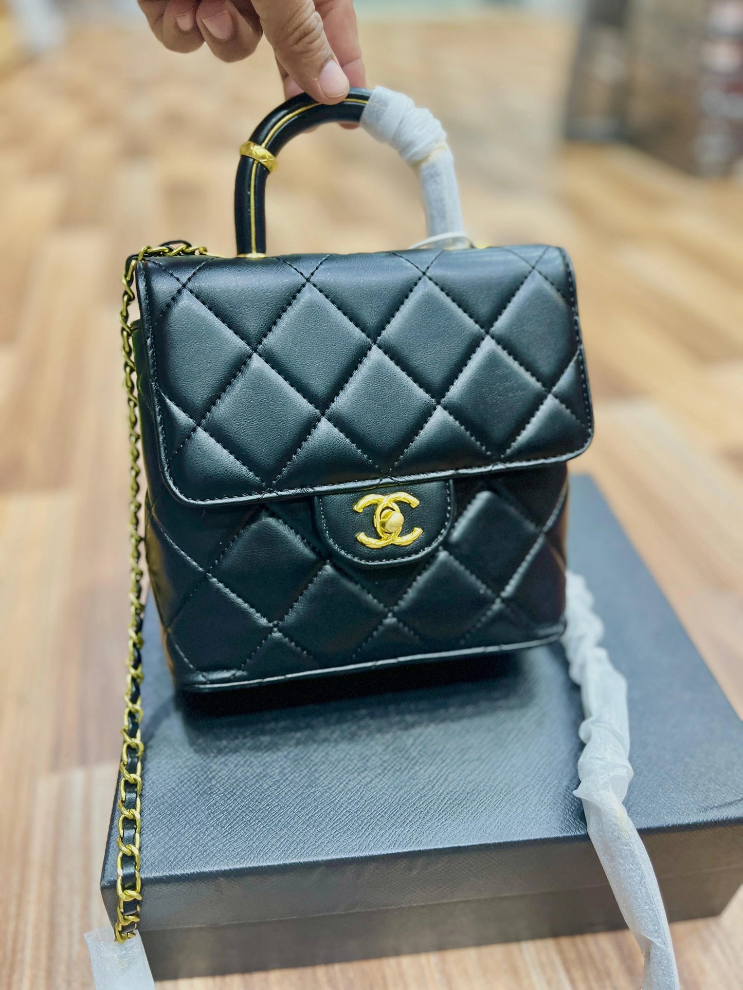 CHANEL Mini Square Top Handle Flap