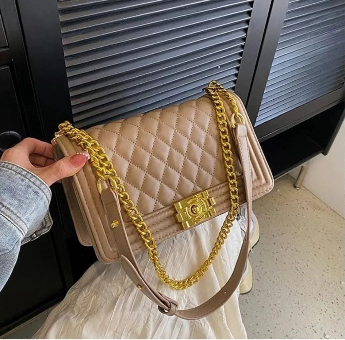 CHANEL Boy Quilted Leather Shoulder Bag