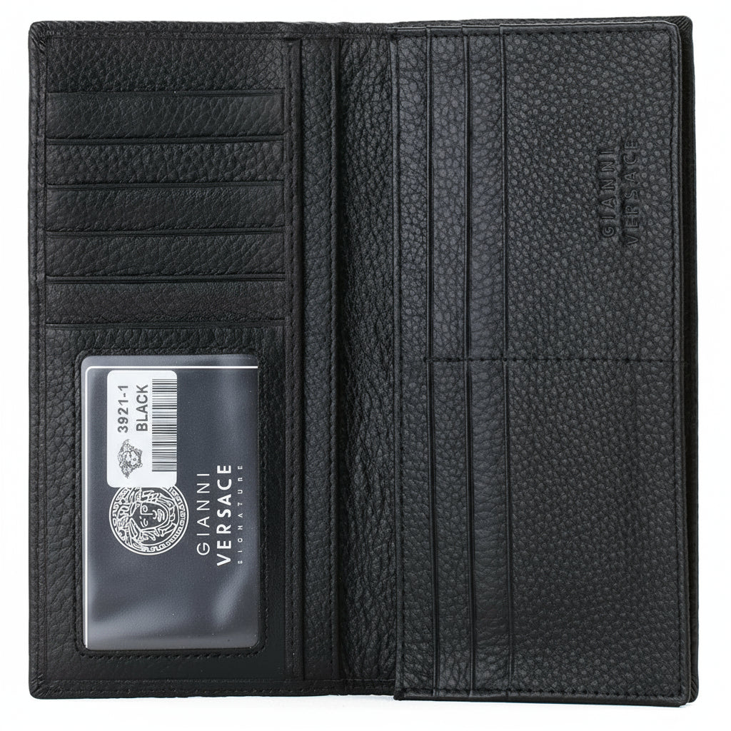 Versace Long Wallet Black Leather For Men