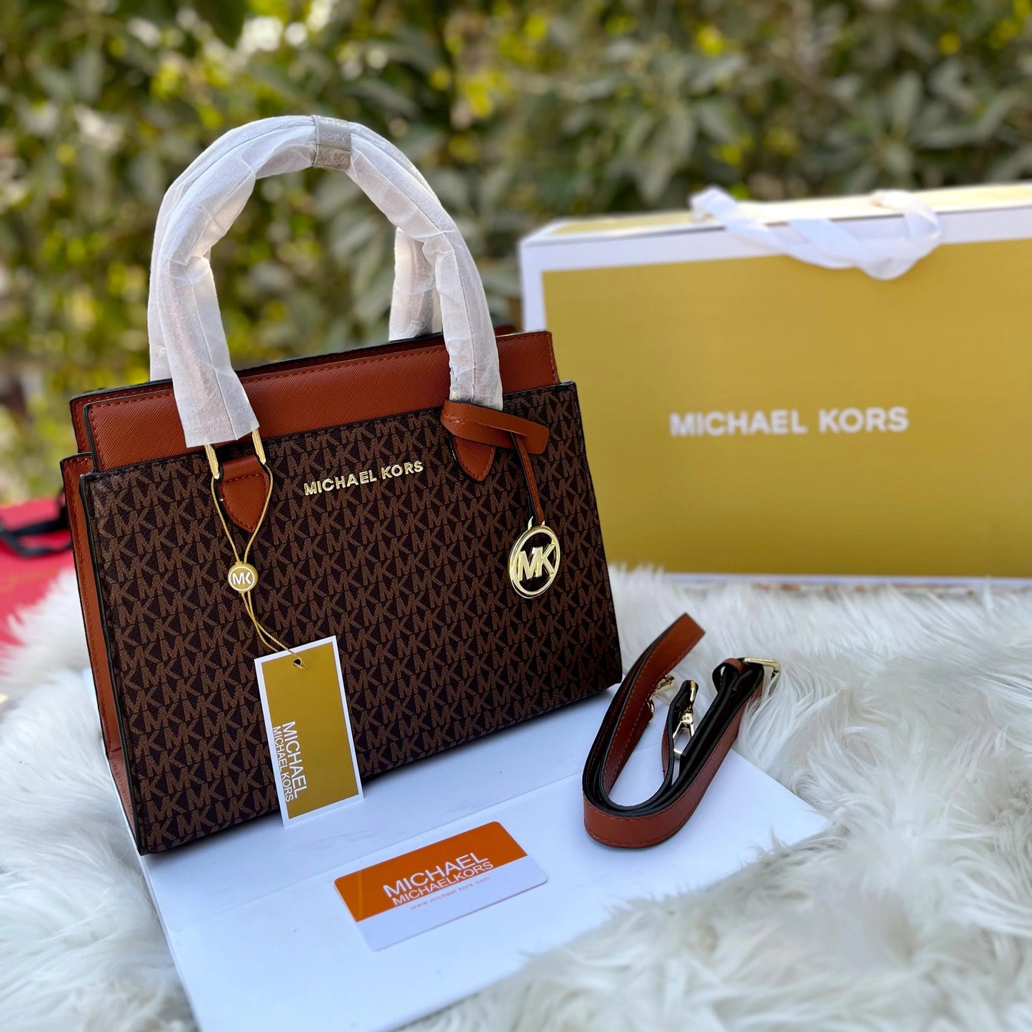 Michael Kors Mercer Hand Bag in Brown