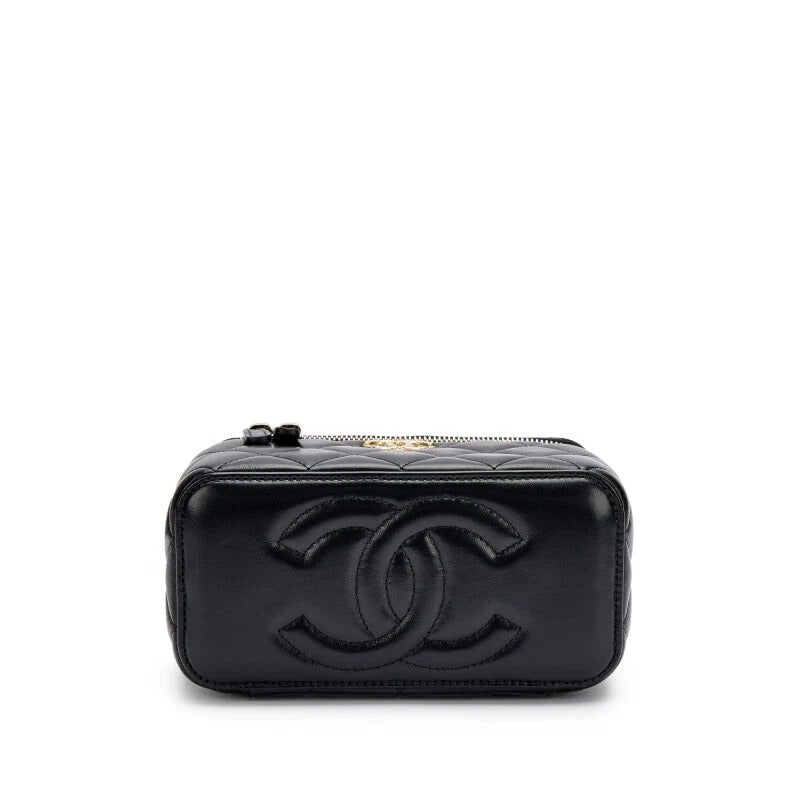 Chanel Lambskin Enamel Quilted Vanity Case