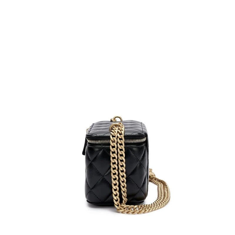 Chanel Lambskin Enamel Quilted Vanity Case